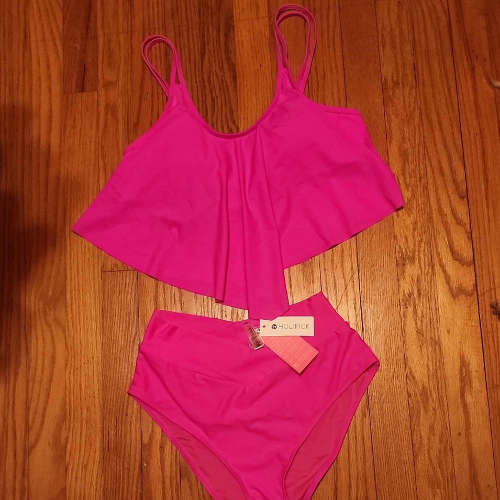 Pink High-Waisted Bikini Set